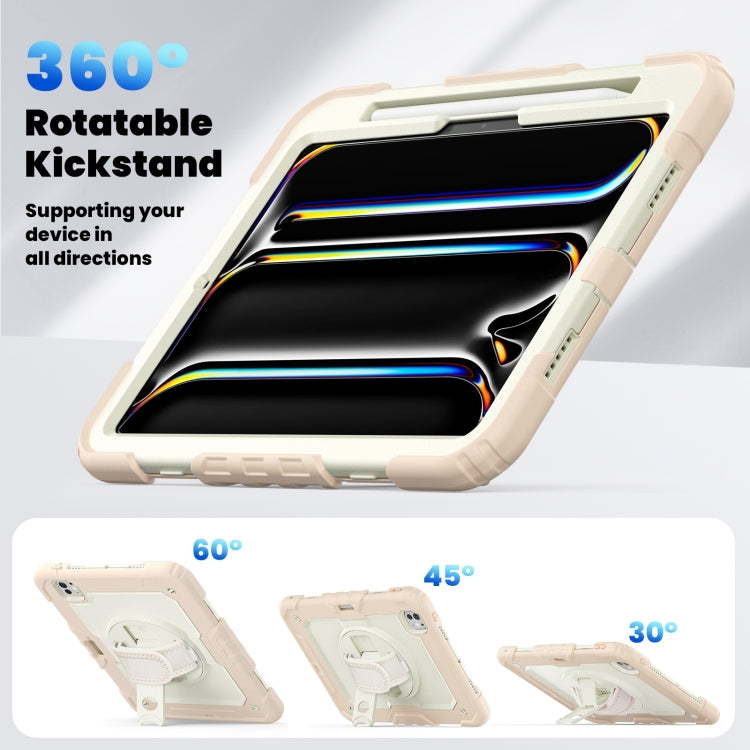 For iPad Pro 11 2025 / 2024 Silicone Hybrid PC Tablet Case with Shoulder Strap