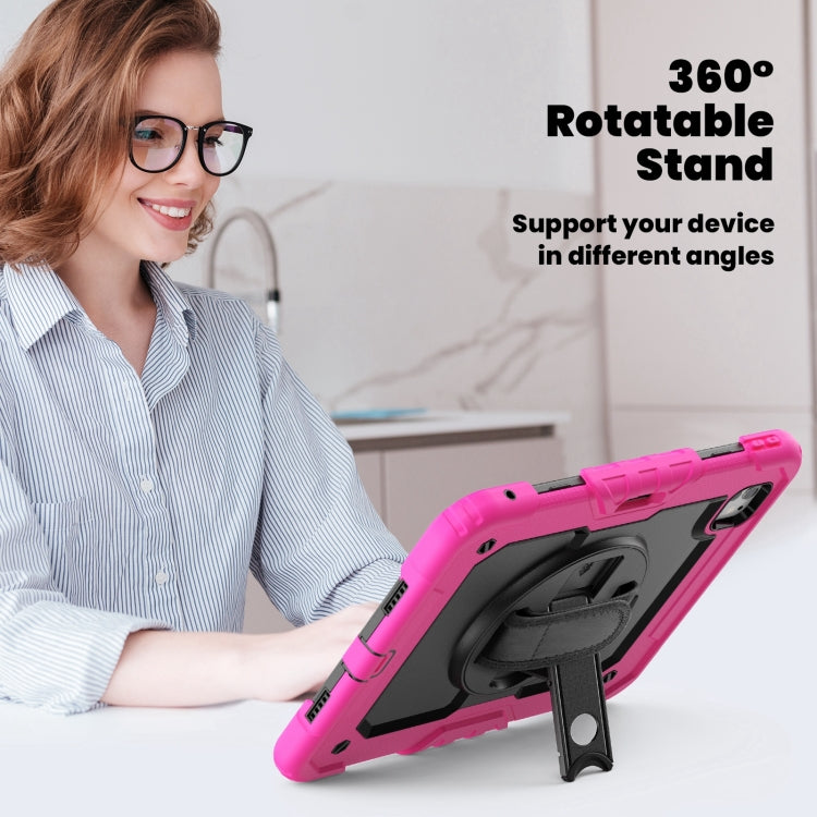 For iPad Pro 11 2025 / 2024 Silicone Hybrid PC Tablet Case with Shoulder Strap