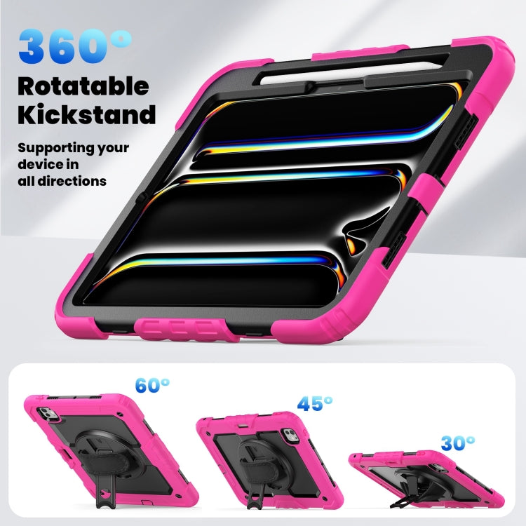 For iPad Pro 11 2025 / 2024 Silicone Hybrid PC Tablet Case with Shoulder Strap
