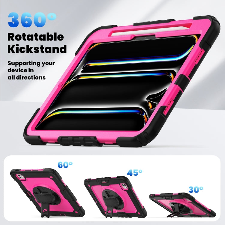For iPad Pro 11 2025 / 2024 Silicone Hybrid PC Tablet Case with Shoulder Strap