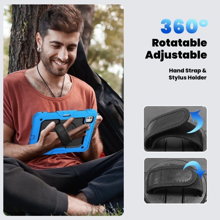 For iPad Pro 11 2025 / 2024 Silicone Hybrid PC Tablet Case with Shoulder Strap