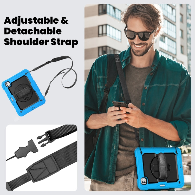 For iPad Pro 11 2025 / 2024 Silicone Hybrid PC Tablet Case with Shoulder Strap