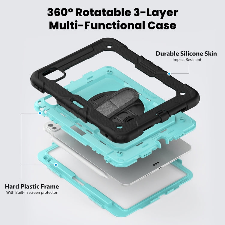 For iPad Pro 11 2025 / 2024 Silicone Hybrid PC Tablet Case with Shoulder Strap
