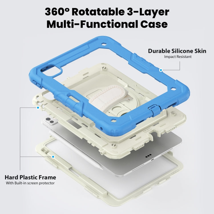 For iPad Pro 11 2025 / 2024 Silicone Hybrid PC Tablet Case with Shoulder Strap