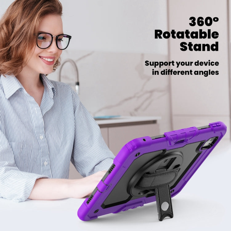 For iPad Pro 11 2025 / 2024 Silicone Hybrid PC Tablet Case with Shoulder Strap