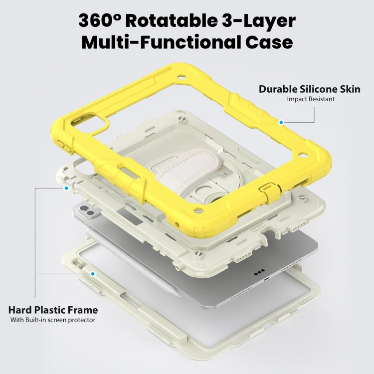 For iPad Pro 11 2025 / 2024 Silicone Hybrid PC Tablet Case with Shoulder Strap