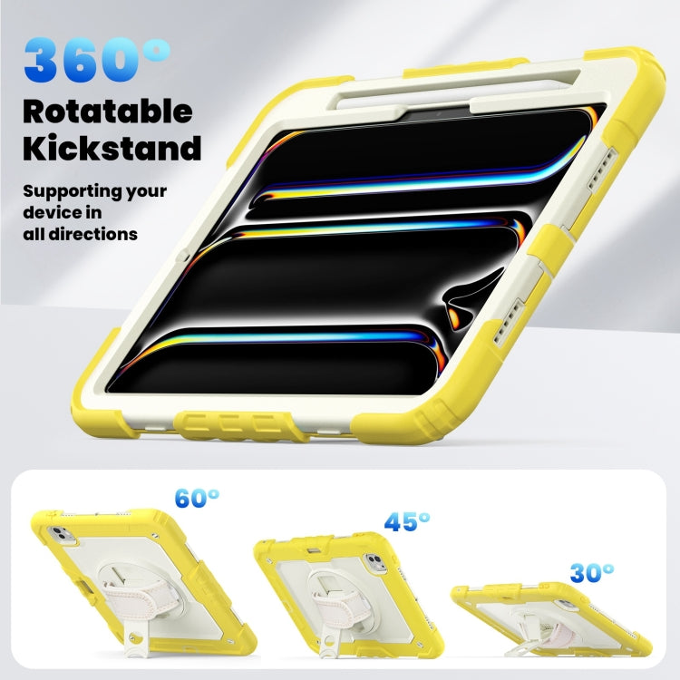For iPad Pro 11 2025 / 2024 Silicone Hybrid PC Tablet Case with Shoulder Strap