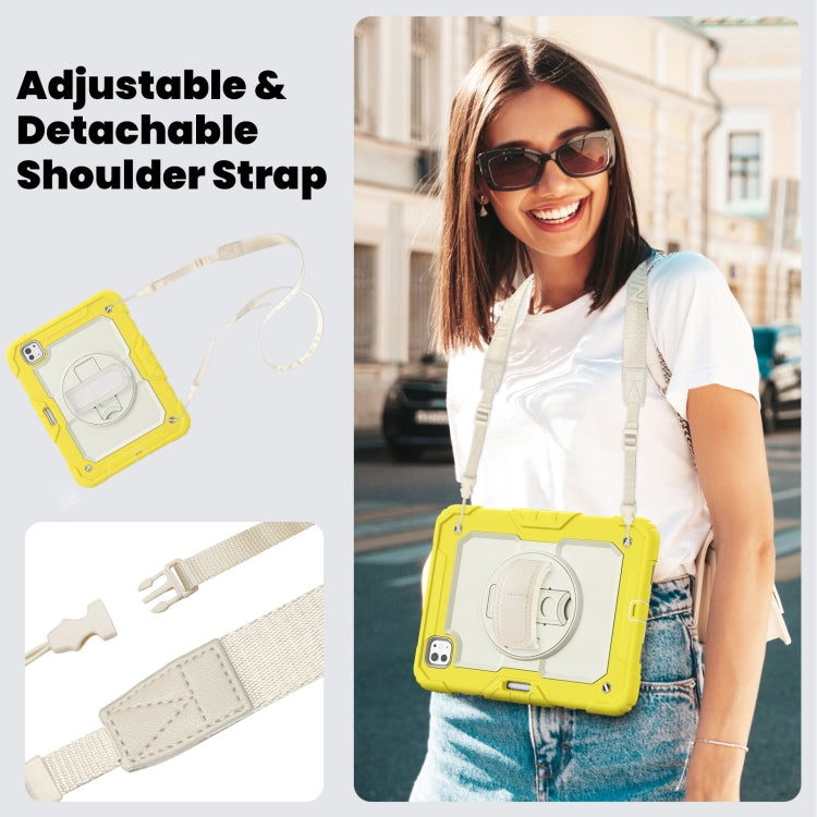 For iPad Pro 11 2025 / 2024 Silicone Hybrid PC Tablet Case with Shoulder Strap