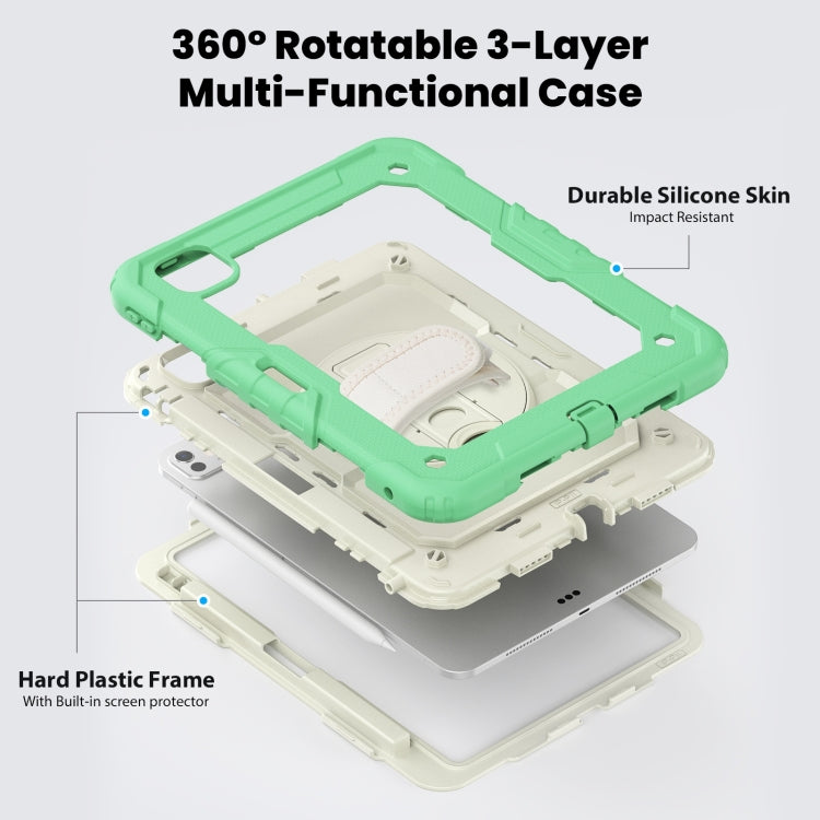 For iPad Pro 11 2025 / 2024 Silicone Hybrid PC Tablet Case with Shoulder Strap