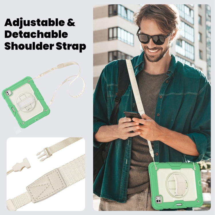 For iPad Pro 11 2025 / 2024 Silicone Hybrid PC Tablet Case with Shoulder Strap