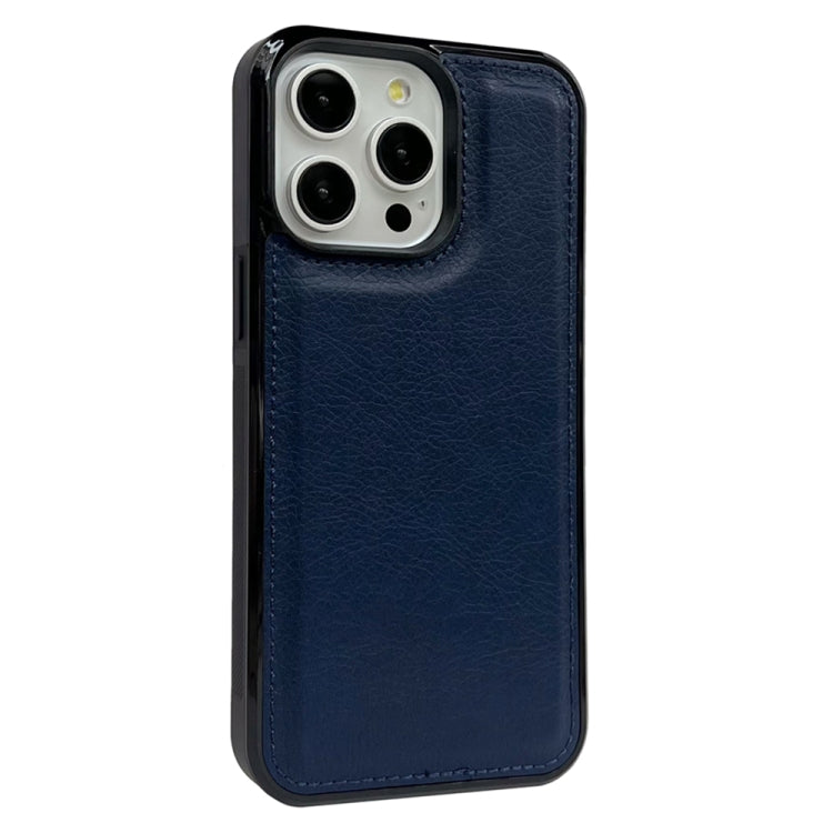 For iPhone 16 Pro Max Solid Color Metal Buckle Card Slots Bag Phone Case