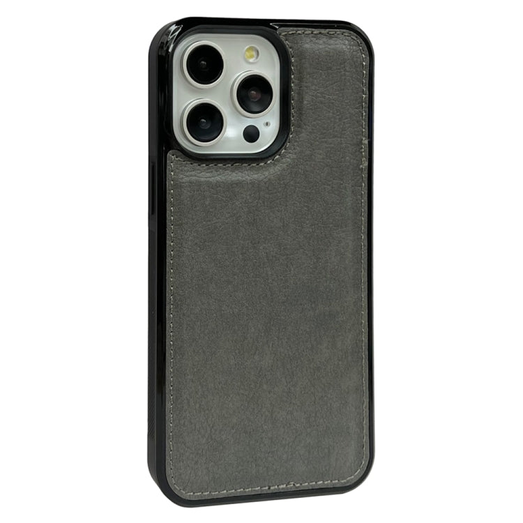 For iPhone 16 Pro Max Solid Color Metal Buckle Card Slots Bag Phone Case