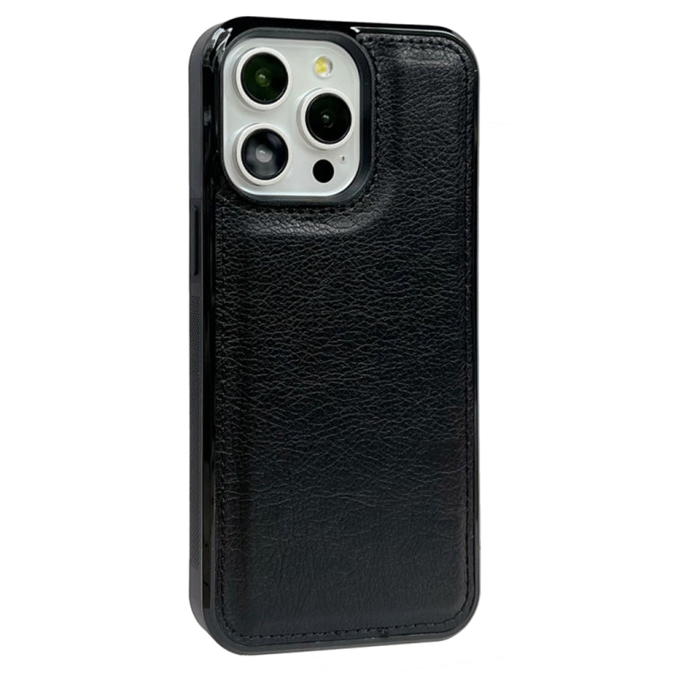 For iPhone 16 Pro Max Solid Color Metal Buckle Card Slots Bag Phone Case