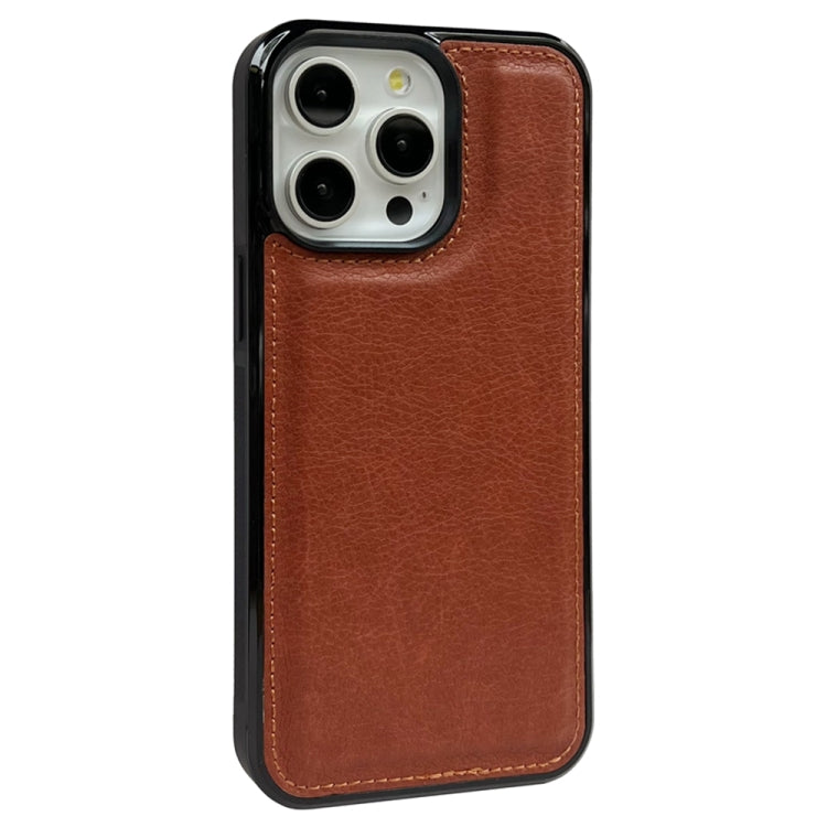 For iPhone 16 Pro Solid Color Metal Buckle Card Slots Bag Phone Case