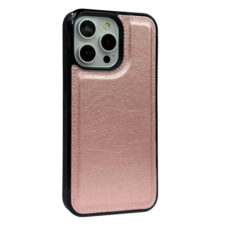 For iPhone 16 Pro Solid Color Metal Buckle Card Slots Bag Phone Case
