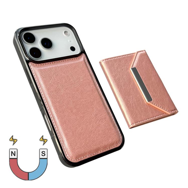 For iPhone 17 Pro Solid Color Metal Buckle Card Slots Bag Phone Case