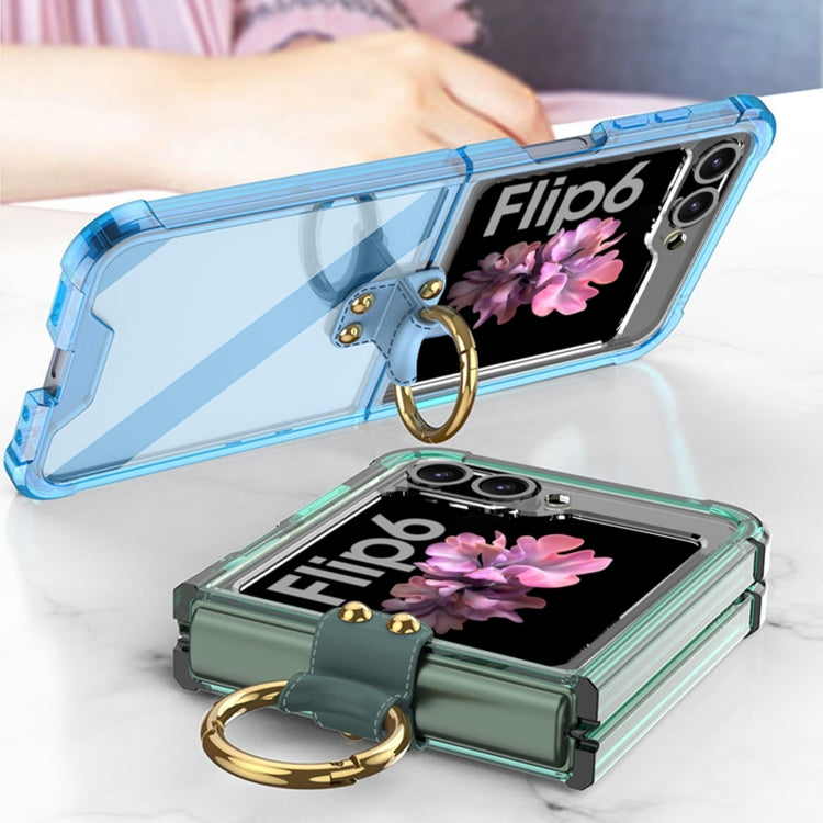For Samsung Galaxy Z Flip6 / Flip7 FE GKK Airbag Ring Full Coverage Phone Case with Tempered Film