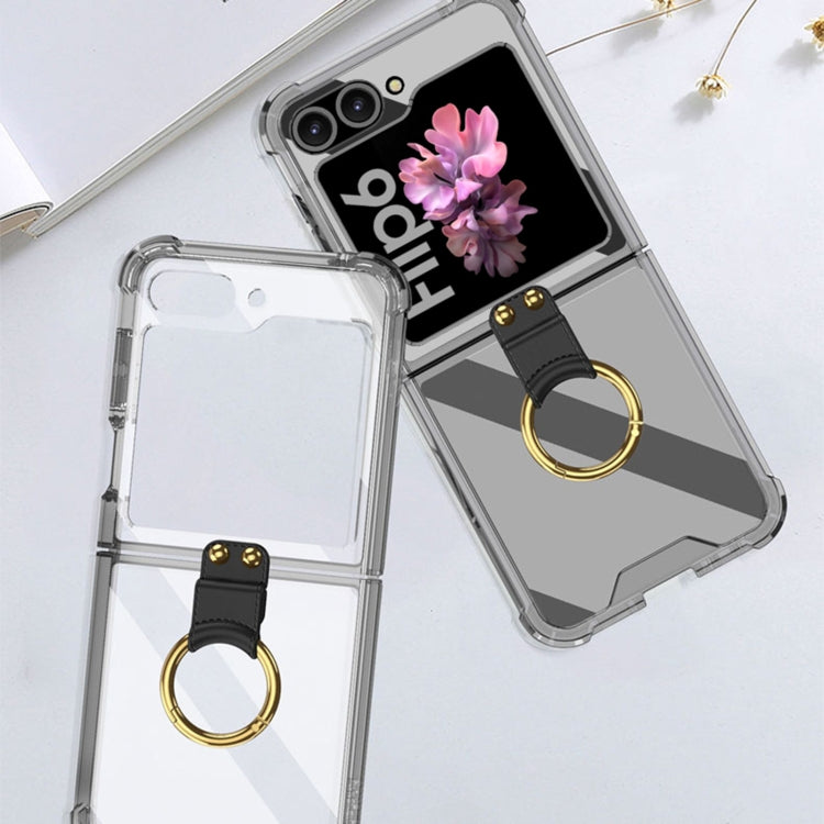 For Samsung Galaxy Z Flip6 / Flip7 FE GKK Airbag Ring Full Coverage Phone Case with Tempered Film