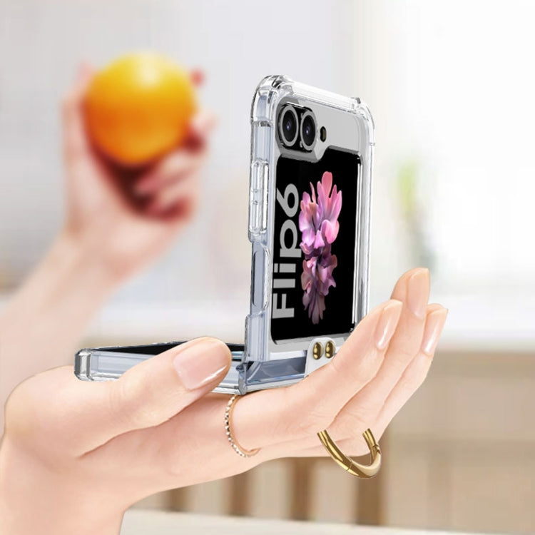 For Samsung Galaxy Z Flip6 / Flip7 FE GKK Airbag Ring Full Coverage Phone Case with Tempered Film