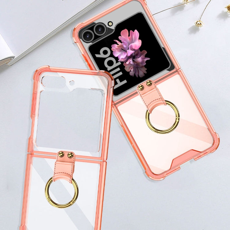 For Samsung Galaxy Z Flip6 / Flip7 FE GKK Airbag Ring Full Coverage Phone Case with Tempered Film