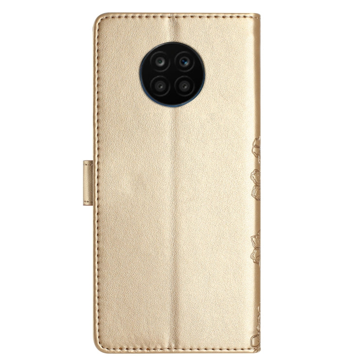 For Honor 50 Lite Cherry Blossom Butterfly Skin Feel Embossed PU Phone Case
