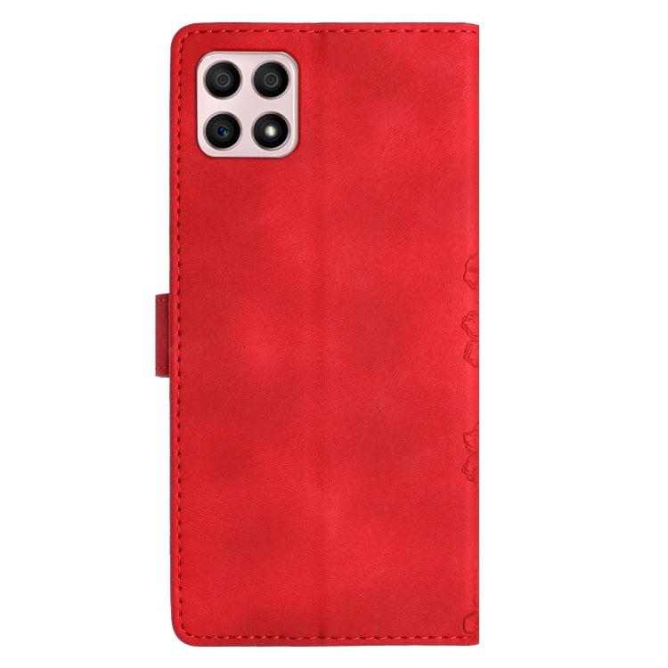 For Honor X8 / X30i Cherry Blossom Butterfly Skin Feel Embossed PU Phone Case
