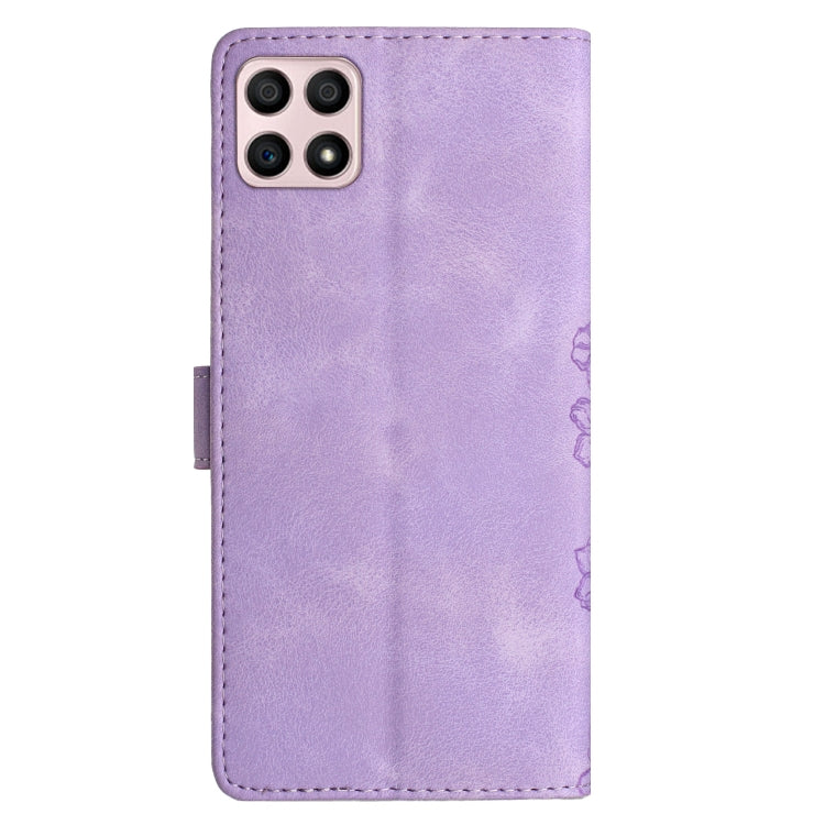 For Honor X8 / X30i Cherry Blossom Butterfly Skin Feel Embossed PU Phone Case