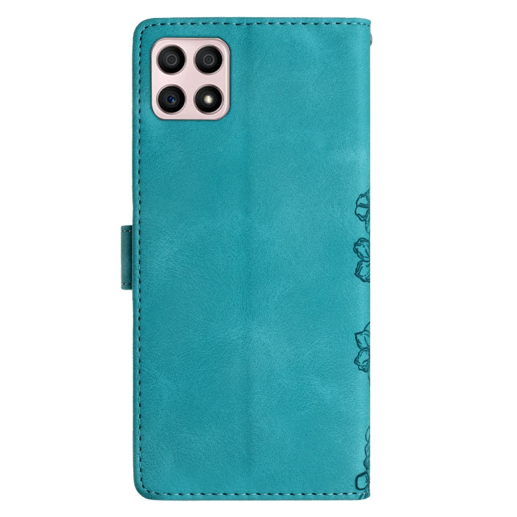 For Honor X8 / X30i Cherry Blossom Butterfly Skin Feel Embossed PU Phone Case