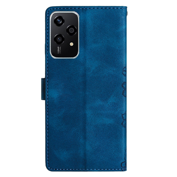 For Honor 200 Lite Global Cherry Blossom Butterfly Skin Feel Embossed PU Phone Case