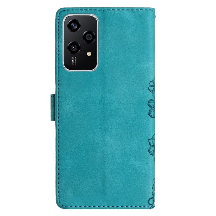 For Honor 200 Lite Global Cherry Blossom Butterfly Skin Feel Embossed PU Phone Case