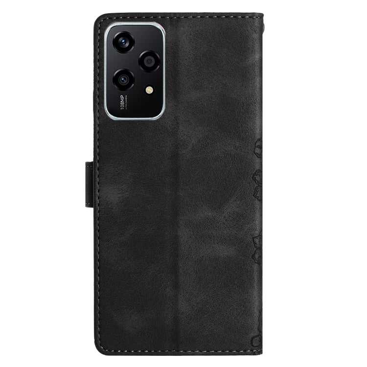 For Honor 200 Lite Global Cherry Blossom Butterfly Skin Feel Embossed PU Phone Case