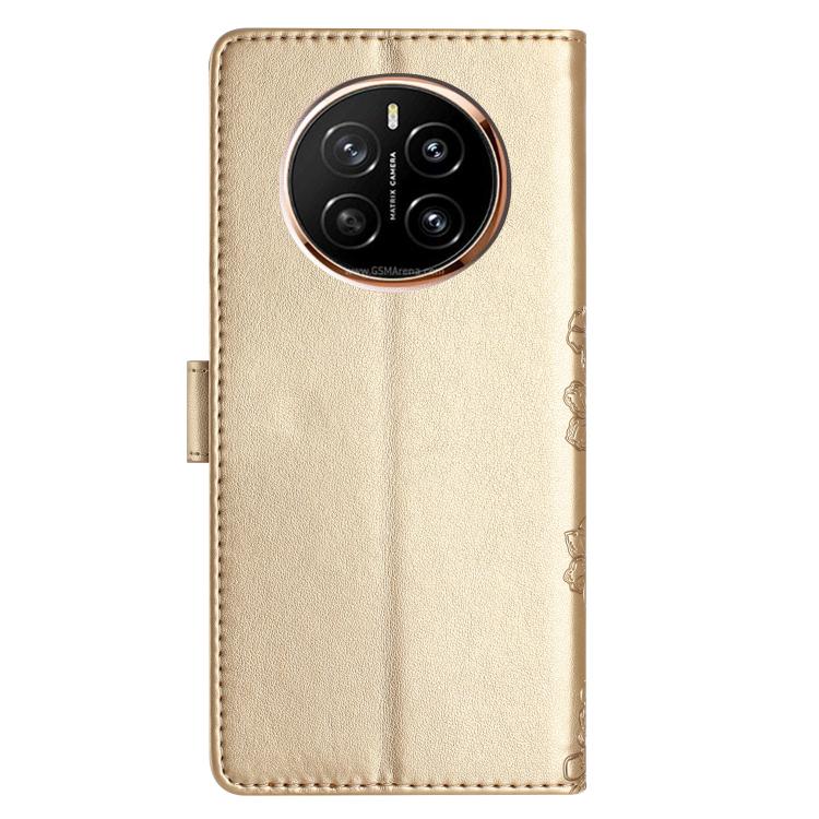 For Honor Magic7 Pro Cherry Blossom Butterfly Skin Feel Embossed PU Phone Case