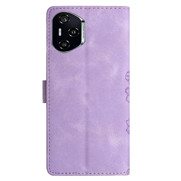 For Honor 400 Pro Global 160.8mm Cherry Blossom Butterfly Skin Feel Embossed PU Phone Case