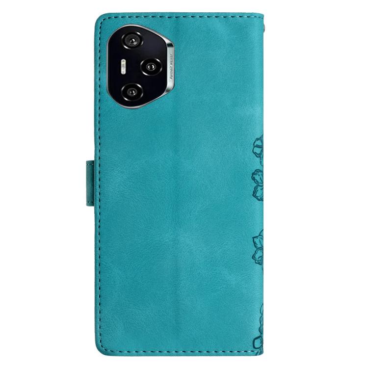 For Honor 400 Pro Global 160.8mm Cherry Blossom Butterfly Skin Feel Embossed PU Phone Case