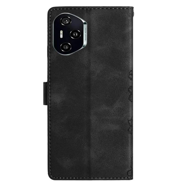 For Honor 400 Pro Global 160.8mm Cherry Blossom Butterfly Skin Feel Embossed PU Phone Case