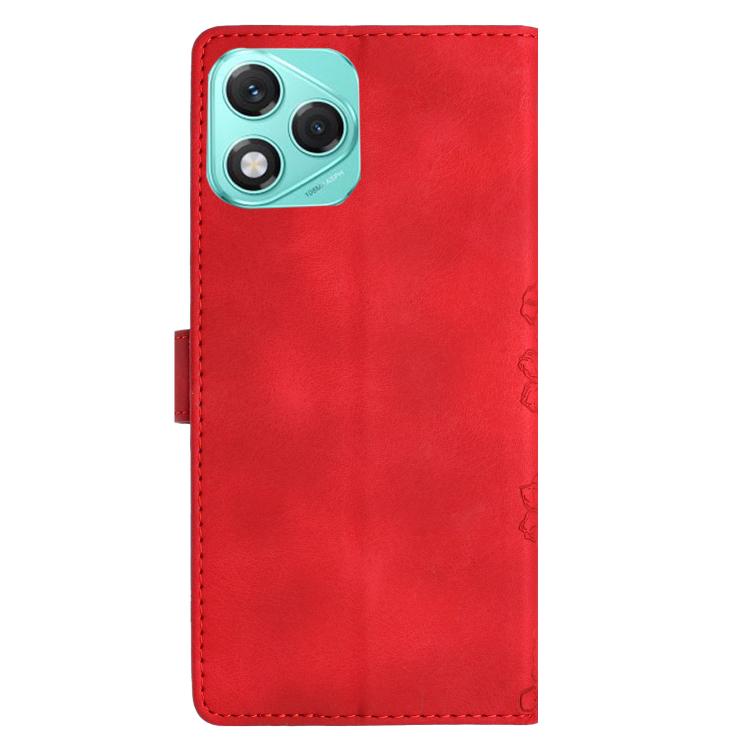 For Honor 400 Lite Global Cherry Blossom Butterfly Skin Feel Embossed PU Phone Case