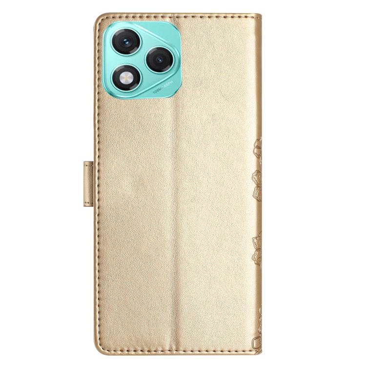 For Honor 400 Lite Global Cherry Blossom Butterfly Skin Feel Embossed PU Phone Case