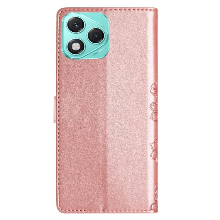 For Honor 400 Lite Global Cherry Blossom Butterfly Skin Feel Embossed PU Phone Case