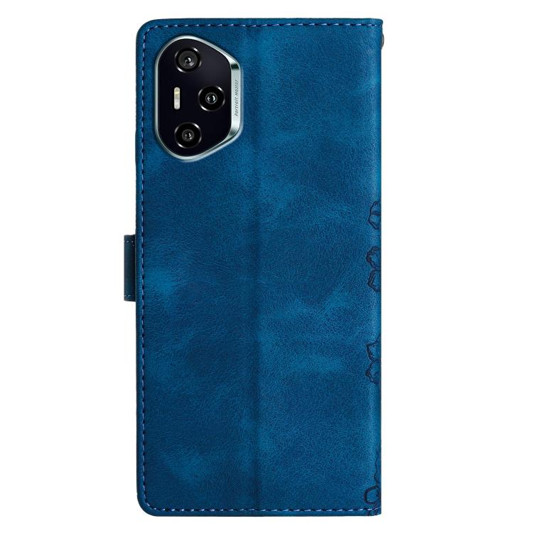 For Honor 400 Global 156.5mm Cherry Blossom Butterfly Skin Feel Embossed PU Phone Case
