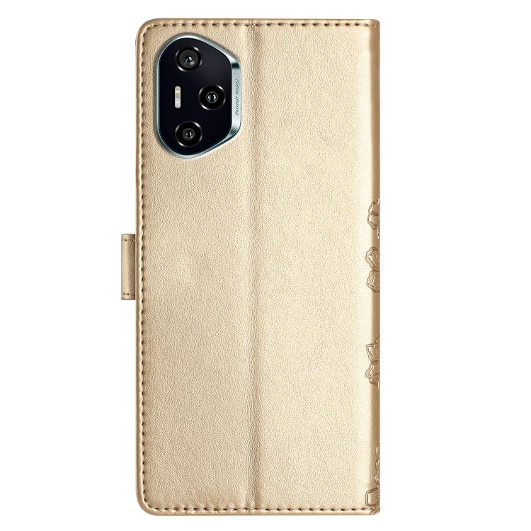 For Honor 400 Global 156.5mm Cherry Blossom Butterfly Skin Feel Embossed PU Phone Case