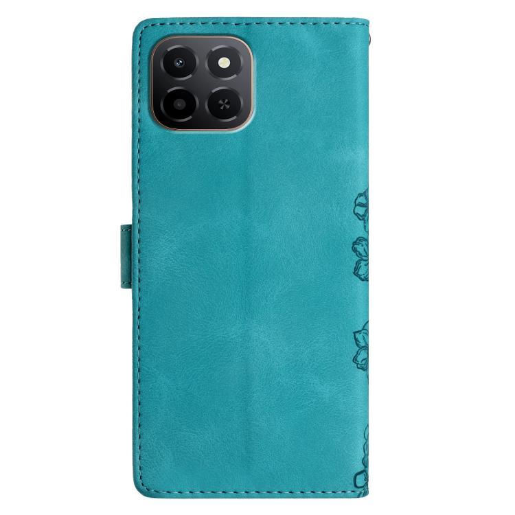 For Honor X6c 4G Cherry Blossom Butterfly Skin Feel Embossed PU Phone Case