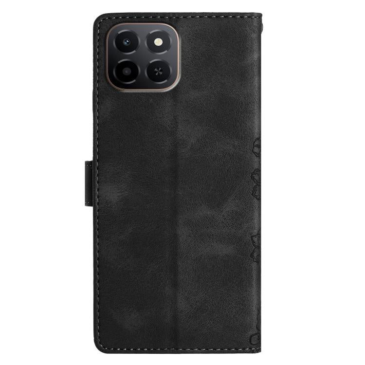 For Honor X6c 4G Cherry Blossom Butterfly Skin Feel Embossed PU Phone Case