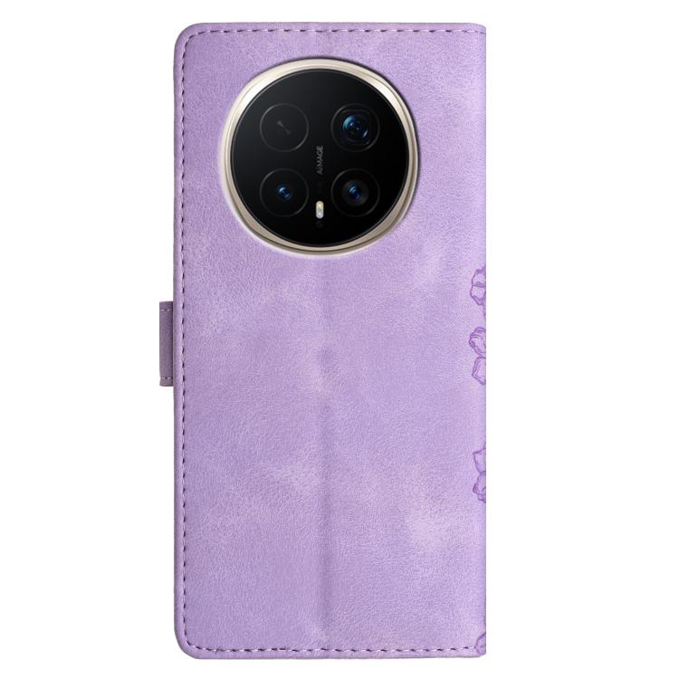 For Honor X9d 5G Cherry Blossom Butterfly Skin Feel Embossed PU Phone Case