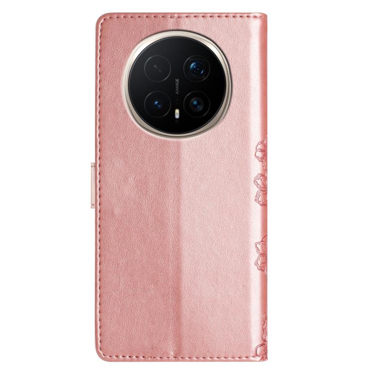 For Honor Magic8 Cherry Blossom Butterfly Skin Feel Embossed PU Phone Case