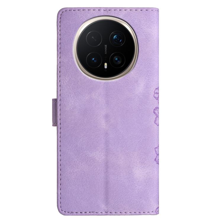 For Honor Magic8 Pro Cherry Blossom Butterfly Skin Feel Embossed PU Phone Case