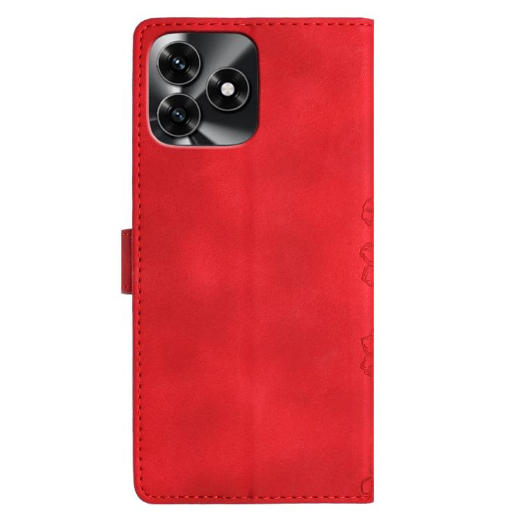 For Honor X5c 4G Cherry Blossom Butterfly Skin Feel Embossed PU Phone Case