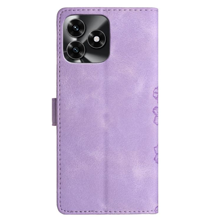 For Honor X5c 4G Cherry Blossom Butterfly Skin Feel Embossed PU Phone Case