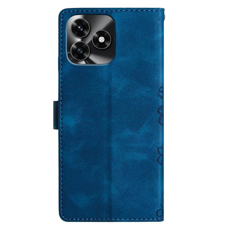 For Honor X5c 4G Cherry Blossom Butterfly Skin Feel Embossed PU Phone Case
