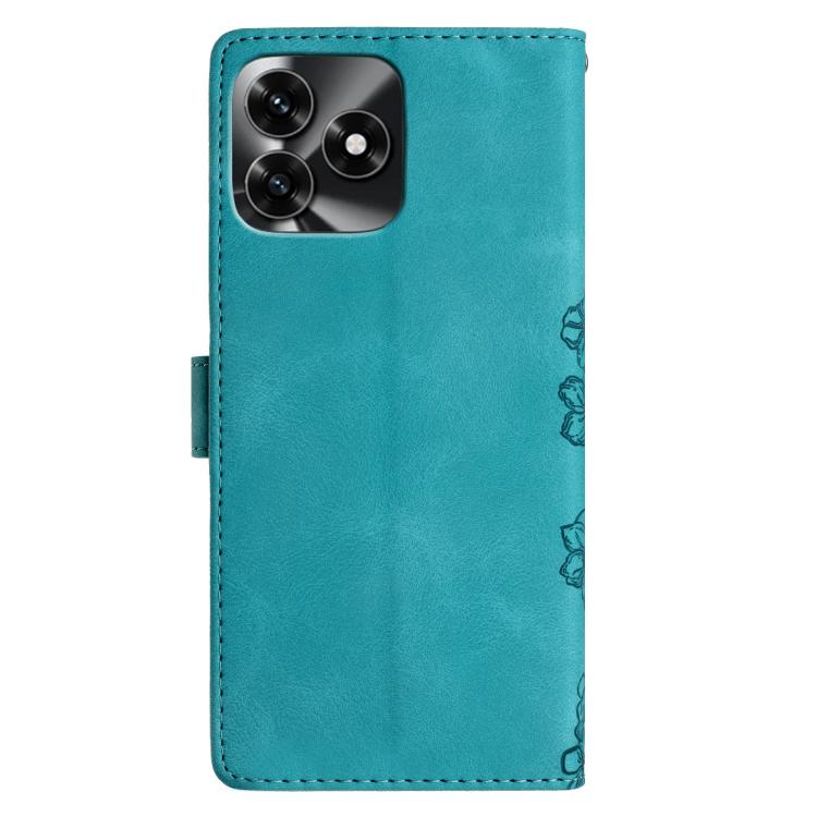 For Honor X5c 4G Cherry Blossom Butterfly Skin Feel Embossed PU Phone Case