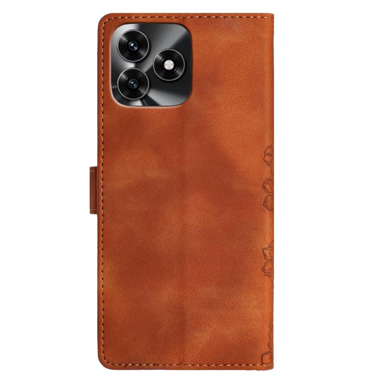 For Honor X5c 4G Cherry Blossom Butterfly Skin Feel Embossed PU Phone Case